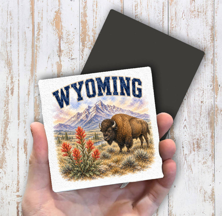 Wyoming State Bird and Animal Magnet Fridge