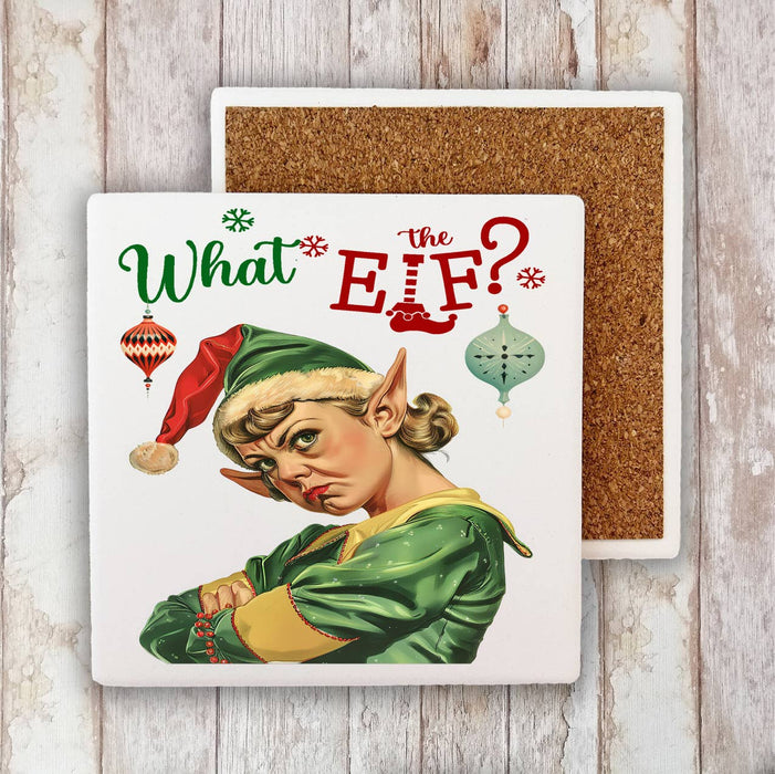 Christmas What the Elf Stone Coaster
