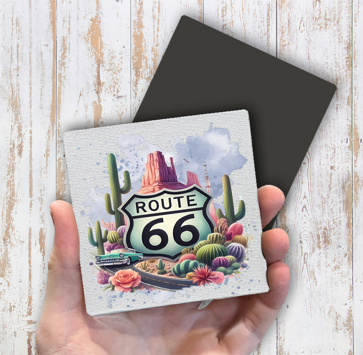 Route 66 Desert Cactus  Magnet Fridge