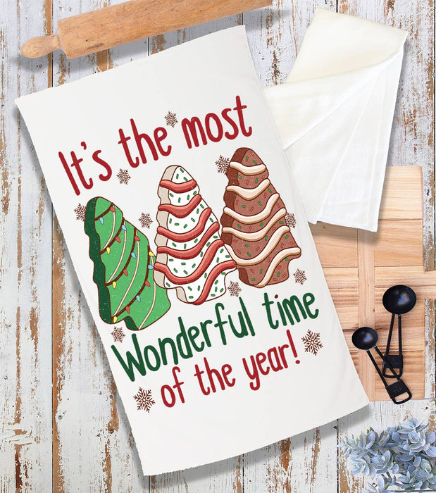Christmas Tree cakes Wonderful Time Terry Towel