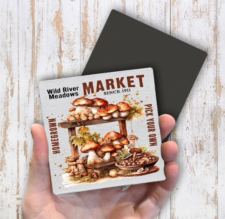 Wild River Mushroom Market Magnet Fridge