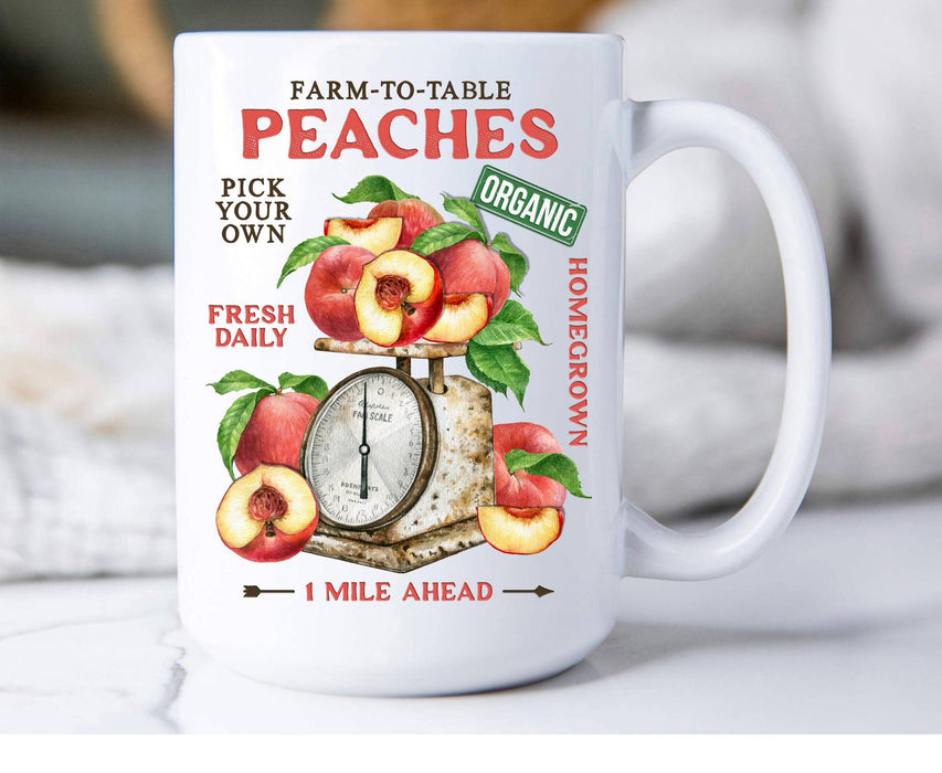 Modern Farmhouse Fresh Peaches Coffee Mug