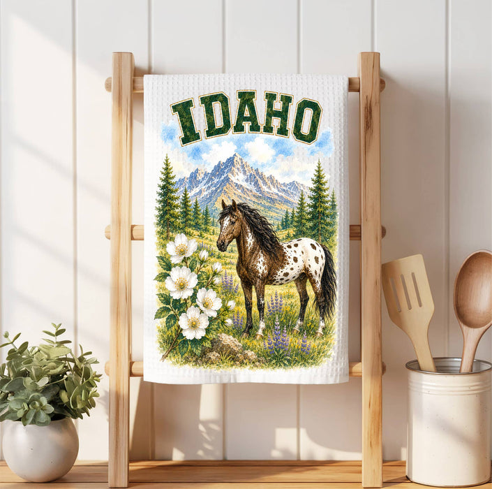 Idaho State Bird and Animal Waffle Weave Towel