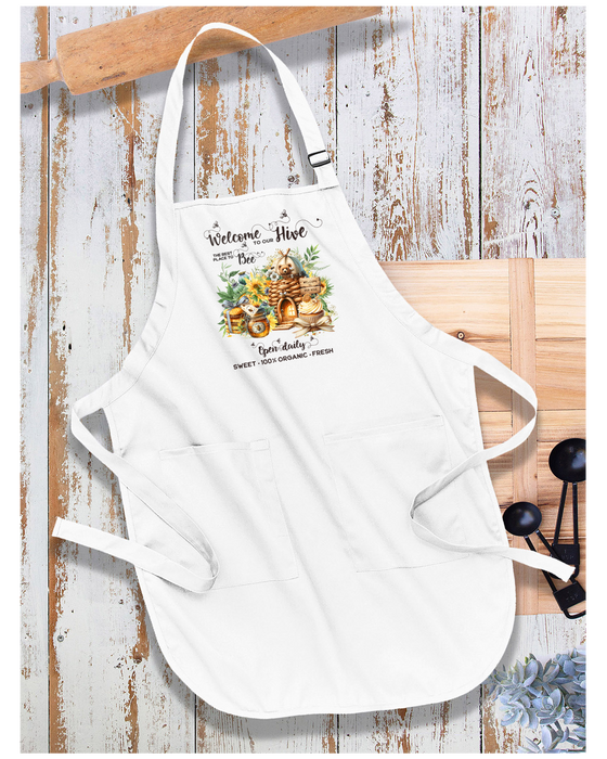 Welcome to Our Hives bees Apron