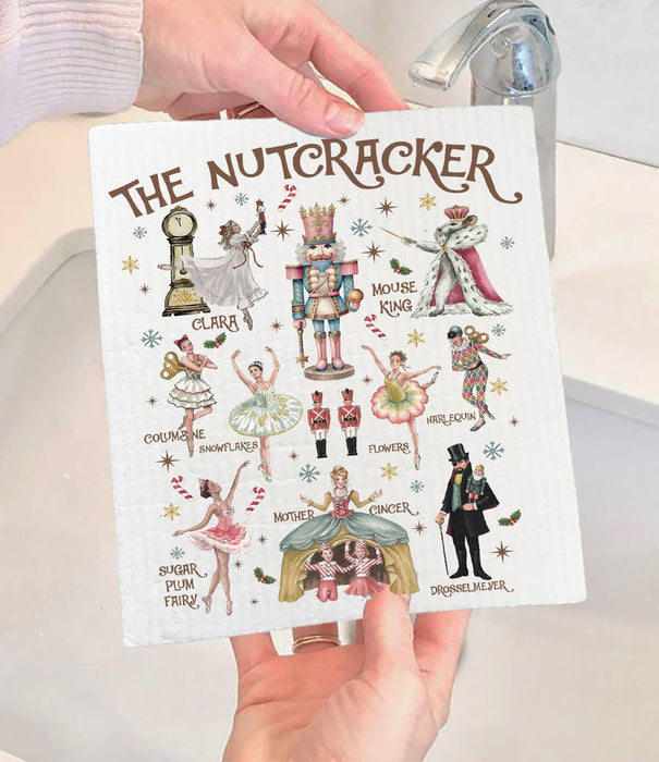 Christmas Nutcracker Ballet  Swedish Dishcloth