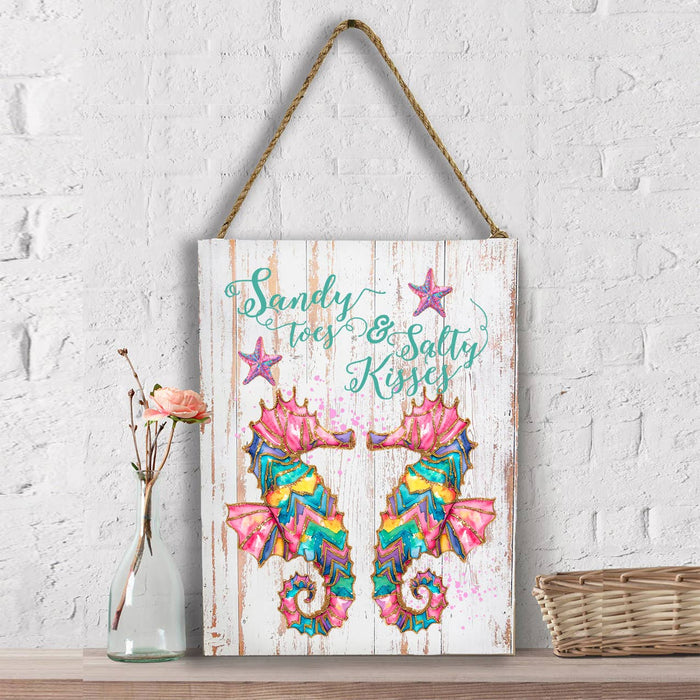 Seahorses Sandy Toes Salty Kisses  Wall Decor