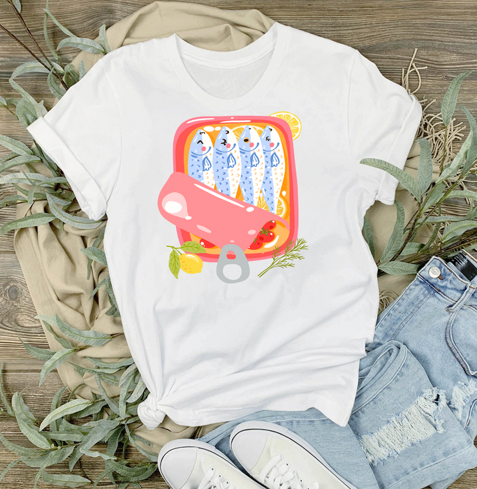 Cute Sardines Tinned Fish Coastal T-Shirt