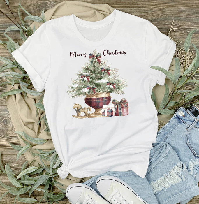 Christmas Tree Burgundy Velvet T-Shirt