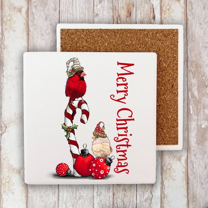 Christmas Red Cardinal Stone Coaster