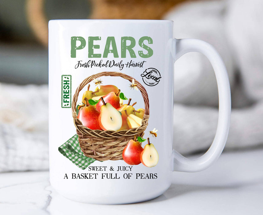 Country Farm Fresh Pears Fruit  Coffee Mugs