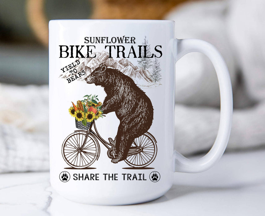 Share the Trail Black Bear Bicycle  Coffee Mugs