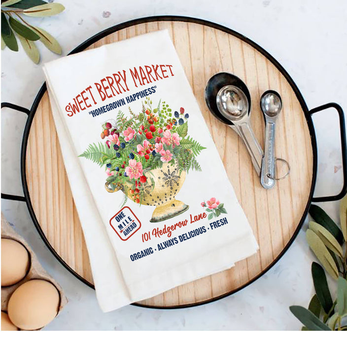 Farmhouse Sweet Blueberry Raspberry Tea Towel