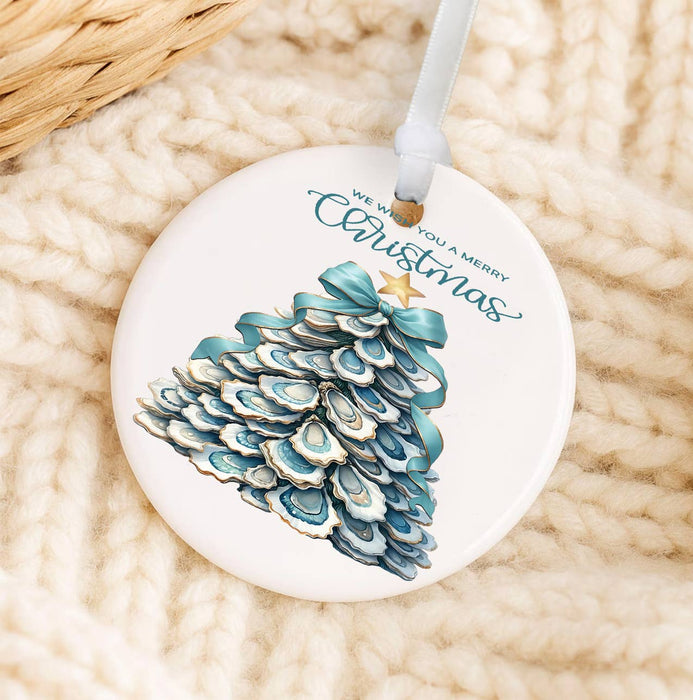 Coastal Christmas Oyster Tree Ornament