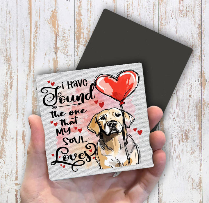 Dog Retriever Found My Love Valentine Magnet Fridge