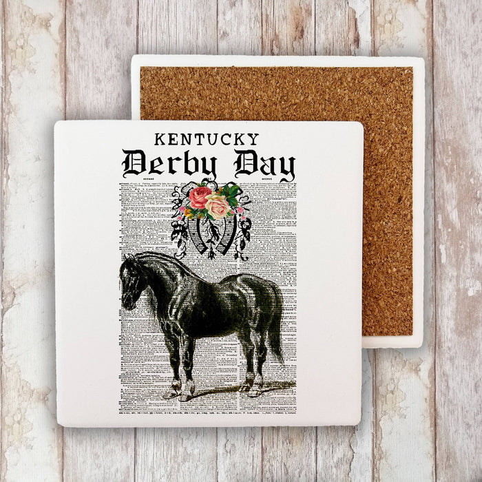 Kentucky Derby Horse Vintage Stone Coaster