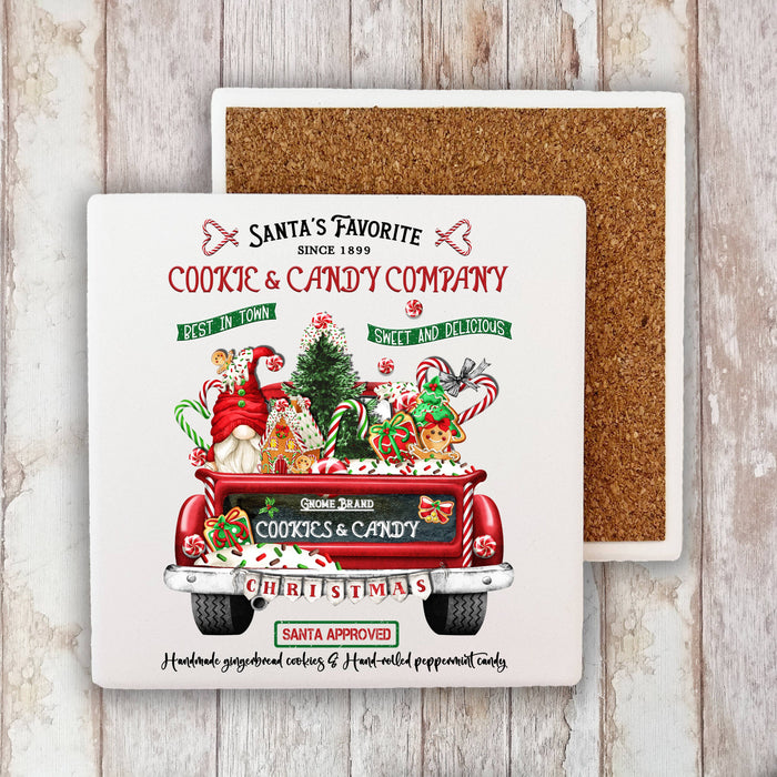 Christmas Santa's Favorite Cookies Stone Coaster