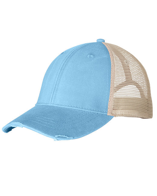 Dog Paw Leather Patch Distressed Mesh Snapback Hat