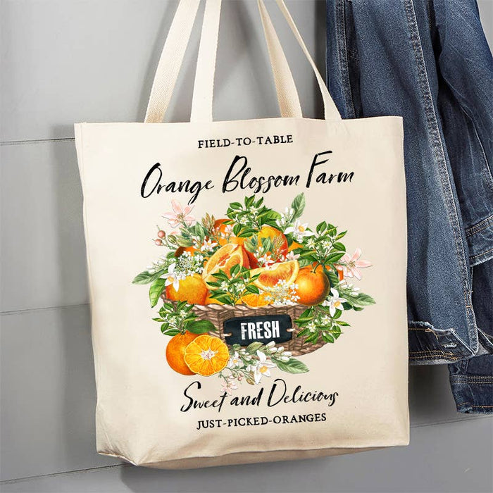 Country Orange Blossom Farm Canvas Tote Bag