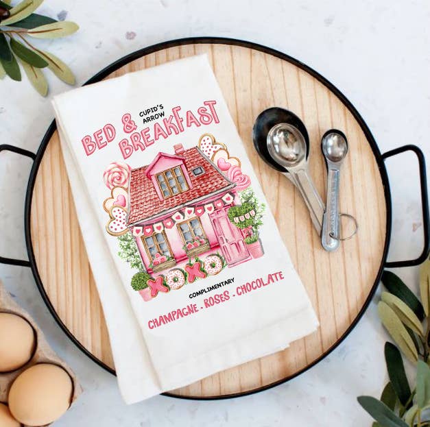 Valentine Bed & Breakfast Cupid Cotton Tea Towels