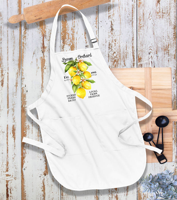 Country Lemon Orchard Kitchen Cotton Apron