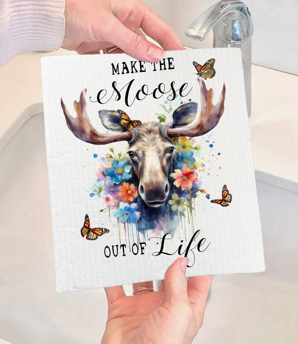 Make the Moose Out of Life Animal SWEDISH DISH CLOTH