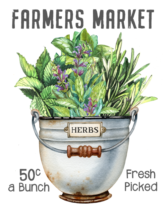 Farmers Market Fresh Picked Herbs
