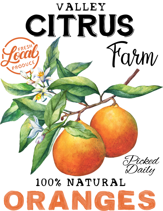 Farm Fresh Citrus Oranges  Cotton Apron