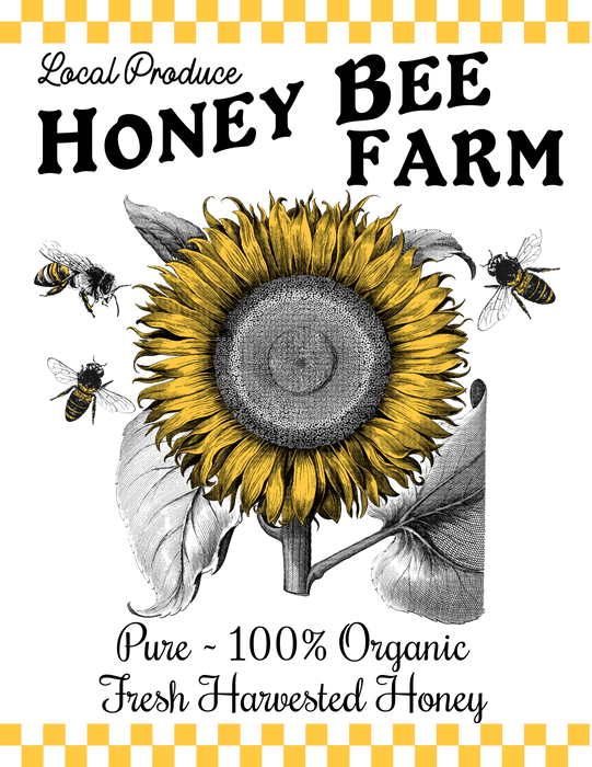 Vintage Honey Bee Farms Sunflower