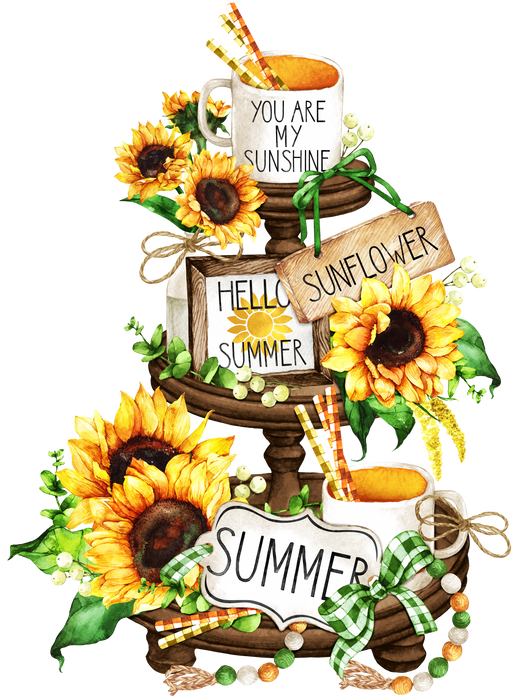 Summer Sunflower 3 Tier Tray
