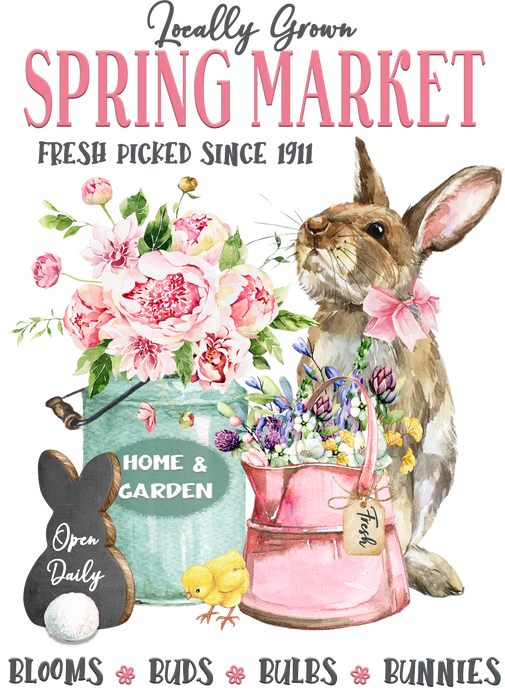 Spring Farmer Market Bunny Flowers