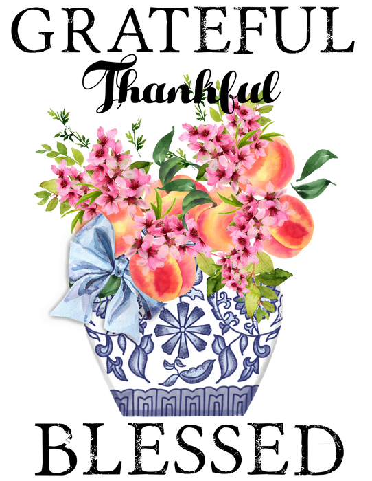 Blue & White Chinoiserie Ginger Jar Peaches