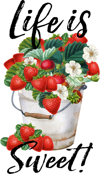 Life is Sweet Bucket of Strawberries