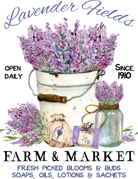 Lavender Field Farm & Market 12 oz Canvas Tote Bag