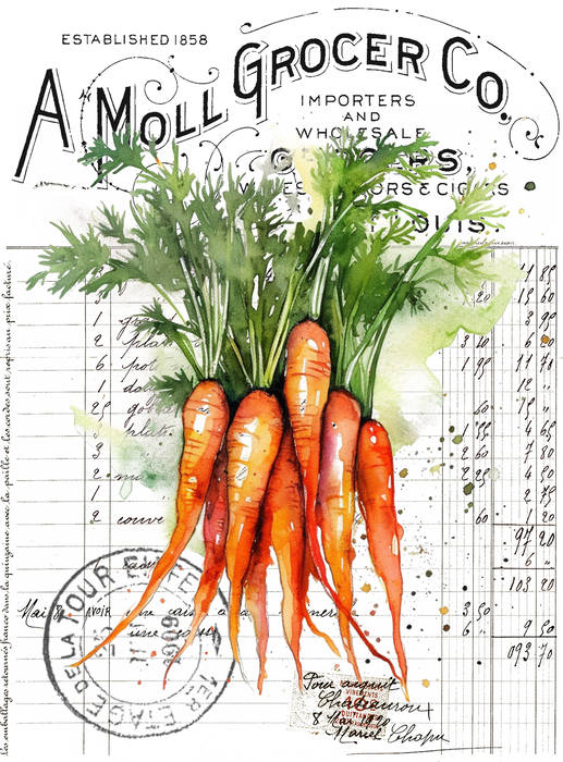 Vintage Farmhouse Carrots Vegetables