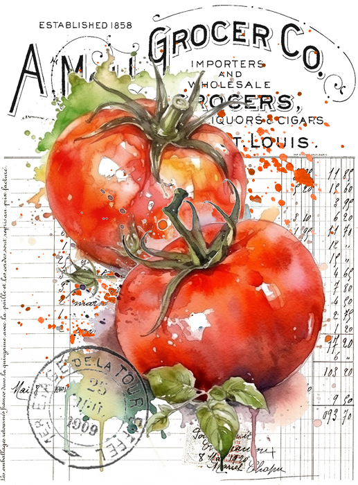 Vintage Farmhouse Tomatoes Vegetables