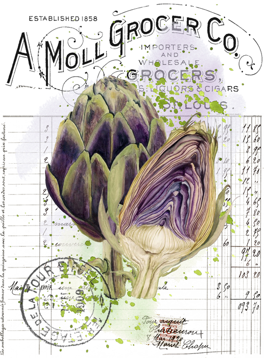Vintage Farmhouse Artichoke Vegetables