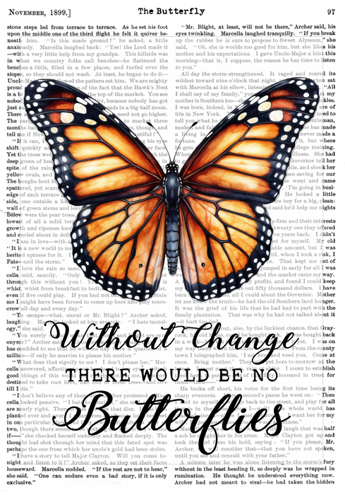 Vintage Monarch Butterfly Quote