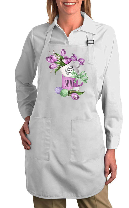 Happy Easter Tulips Coffee Mugs Cotton Apron