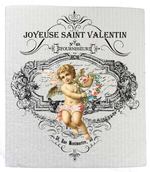French Vintage Valentine SWEDISH DISH CLOTHS