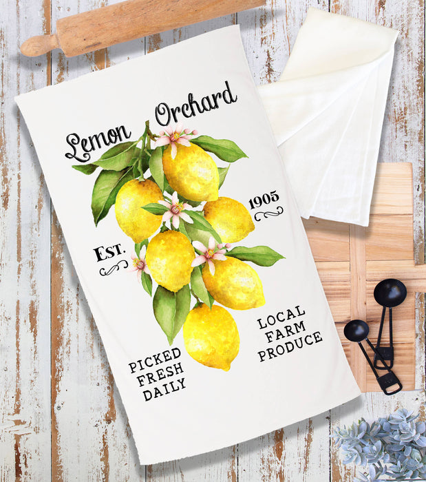 Country Lemon Orchard Terry Cloth Towel