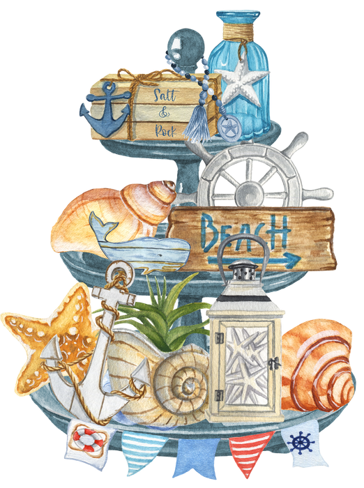 Beach Please 3 Tier Tray