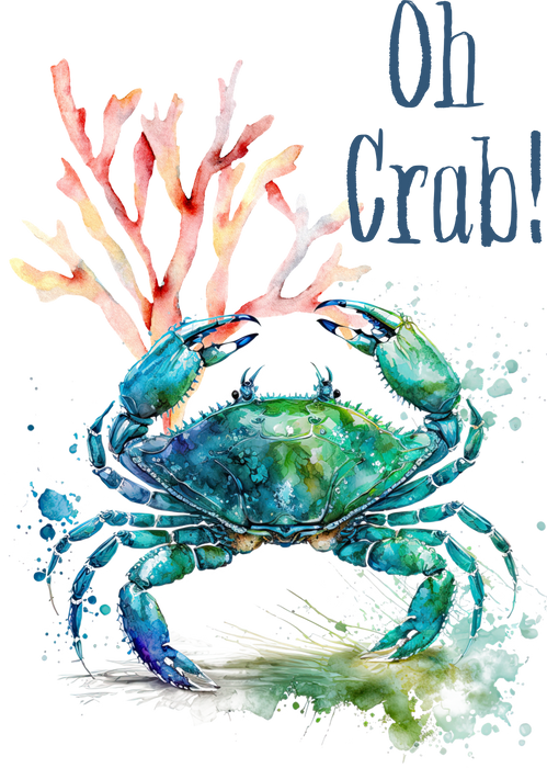 Oh Crab Blue Crab Coastal Beach