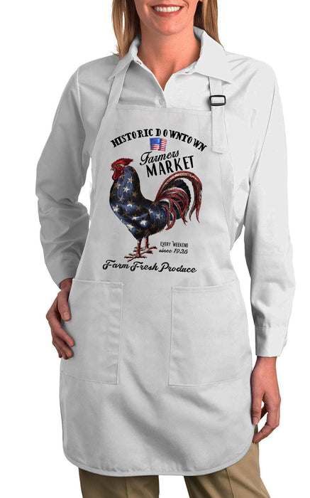 Farmers Market Patriotic Rooster Cotton Apron