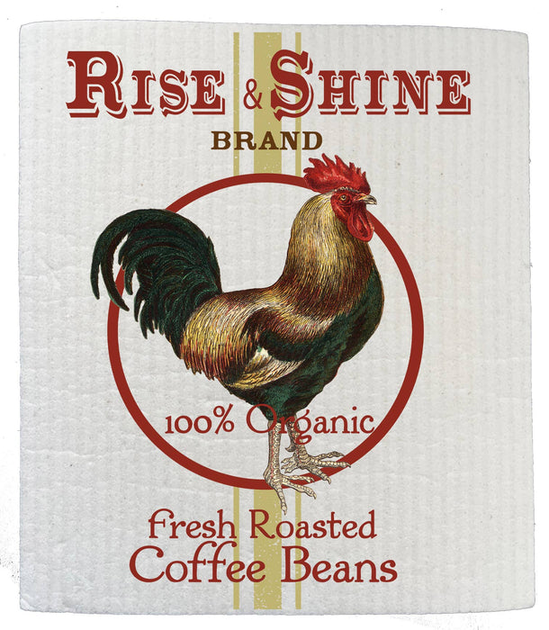 Rise & Shine Rooster Coffee Beans SWEDISH DISH CLOTH