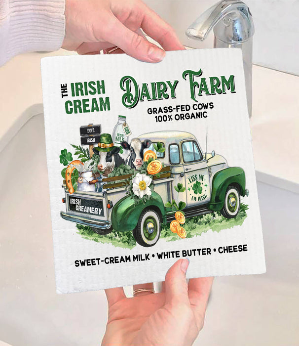St Patrick's Day irish Crème Dairy Farm SWEDISH DISH CLOTH