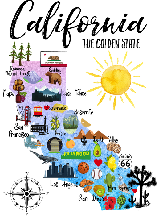 California State Map Souvenir