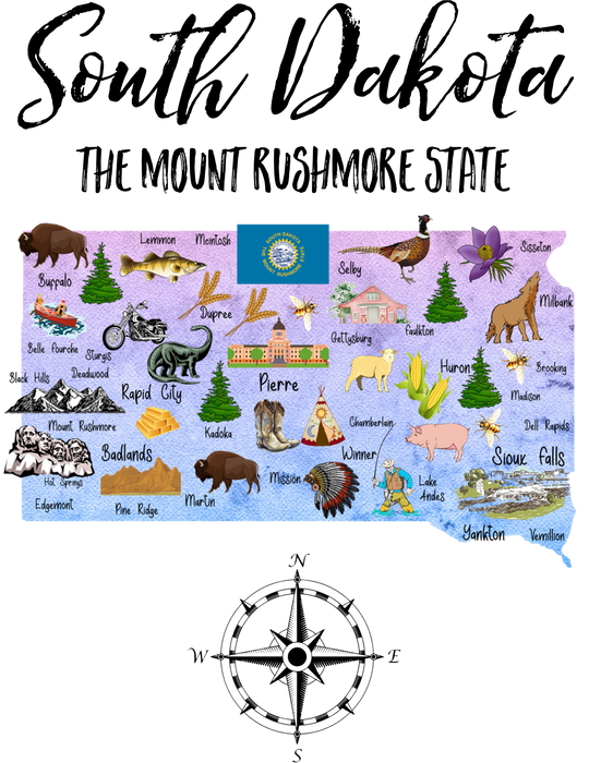 South Dakota State Map