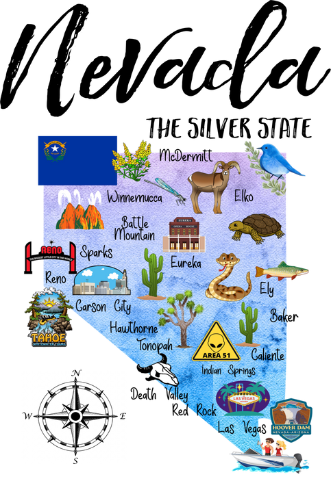 Nevada State Map Souvenir