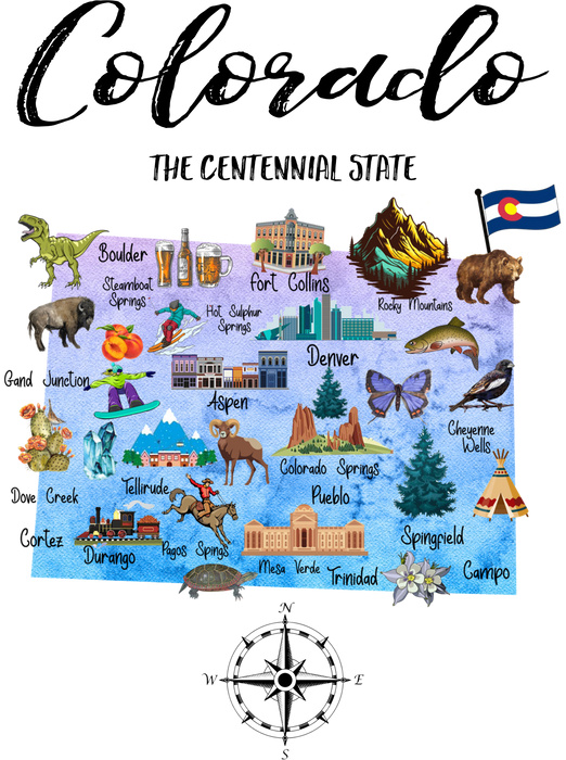 Colorado State Map Souvenir