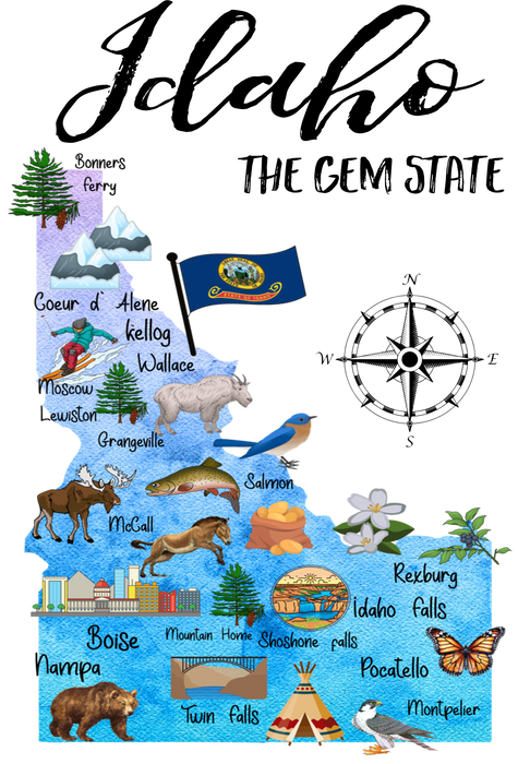 Idaho State Map Souvenir